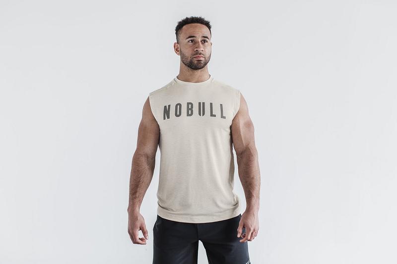 Grey Nobull Sleeveless Tee (CLASSIC Colors) Men's Tanks | CA I1602L